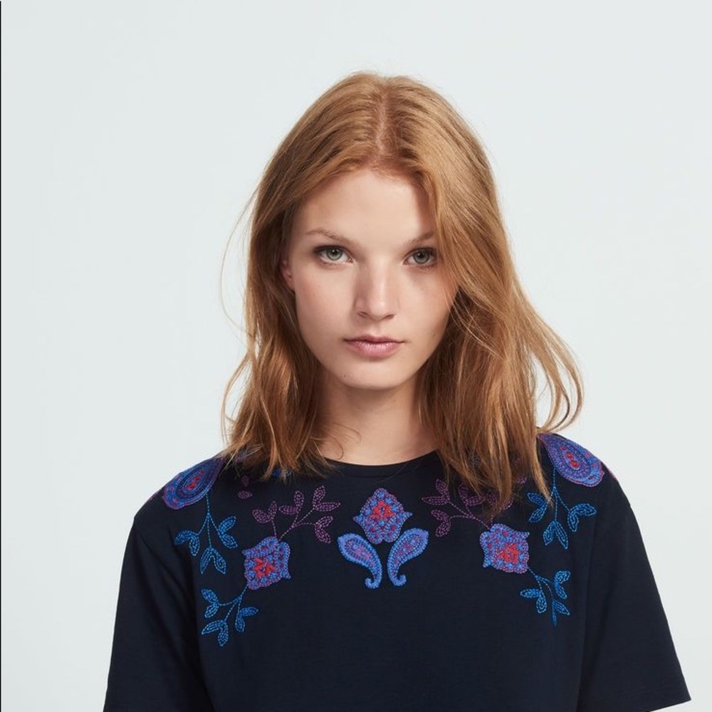 SANDRO COTTON T-Shirt, NWT, XS, Blue❣️FIRM PRICE❣️